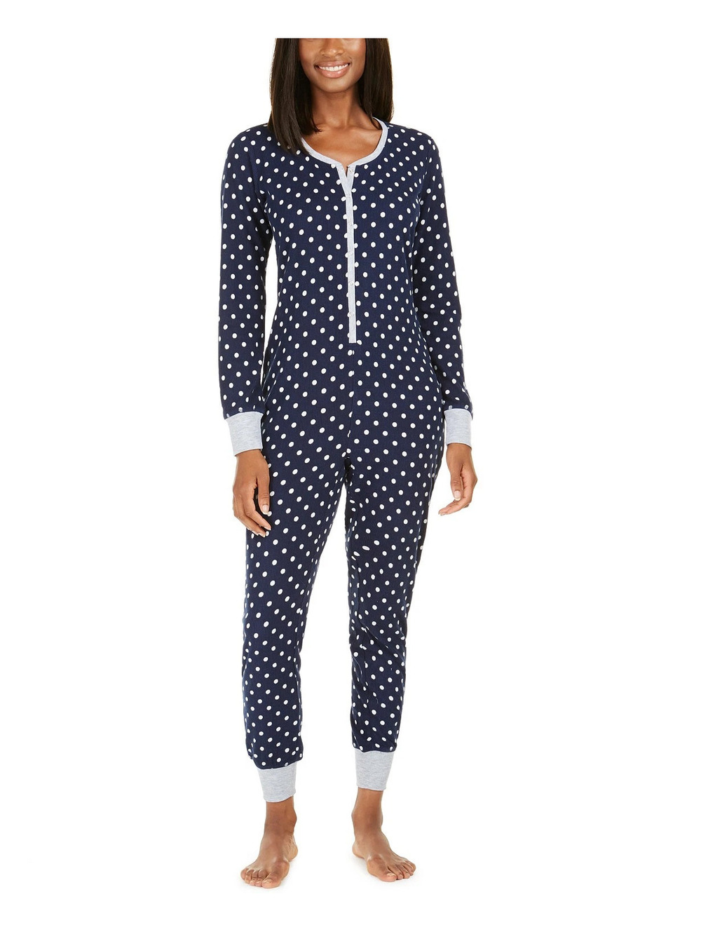 Jenni Womens Printed Thermal One Piece Pajama Size S